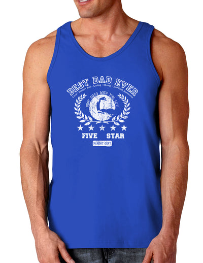 Best Dad Ever Distressed Collegiate Dark Loose Tank Top-Mens Loose Tank Top-TooLoud-Royal Blue-Small-Davson Sales