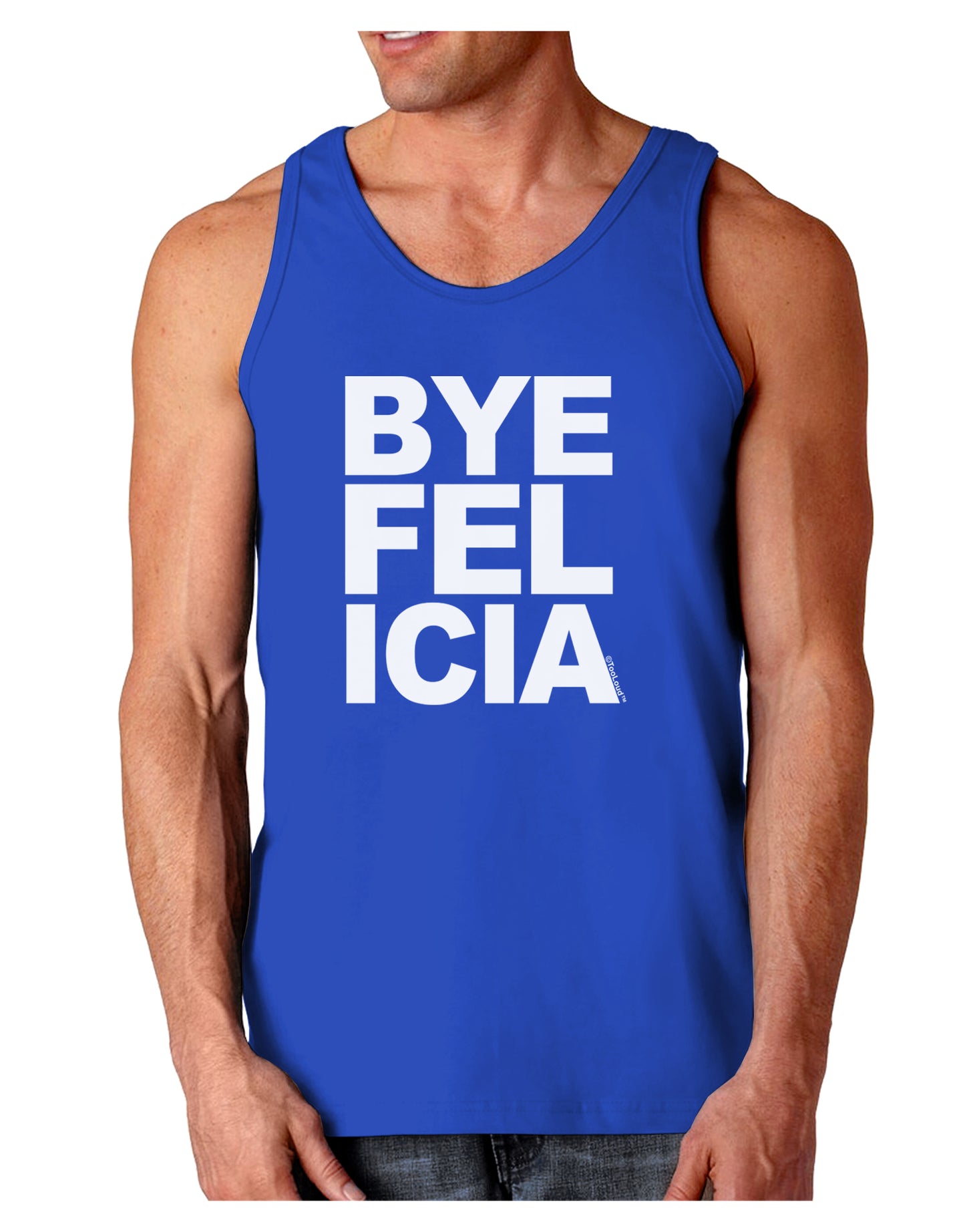 Bye Felicia Dark Loose Tank Top-Mens Loose Tank Top-TooLoud-Royal Blue-Small-Davson Sales