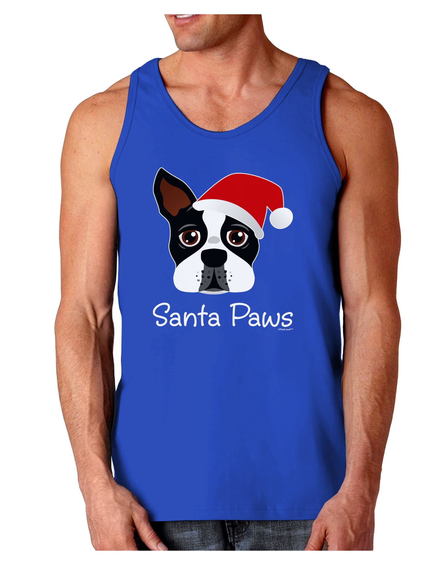 Santa Paws Christmas Dog Dark Loose Tank Top-Mens Loose Tank Top-TooLoud-Royal Blue-Small-Davson Sales