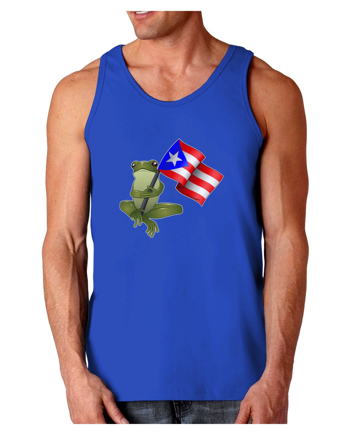 Coqui Holding Flag Dark Loose Tank Top-Mens Loose Tank Top-TooLoud-Royal Blue-Small-Davson Sales