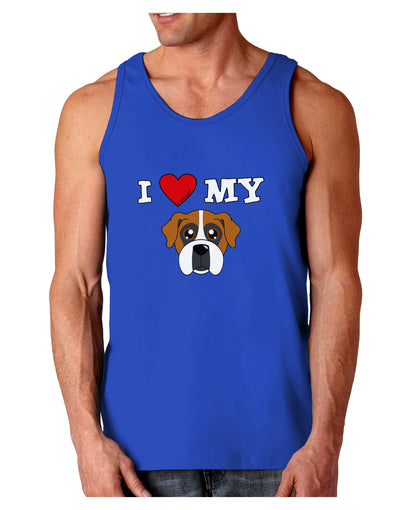 I Heart My - Cute Boxer Dog Dark Loose Tank Top by TooLoud-Mens Loose Tank Top-TooLoud-Royal Blue-Small-Davson Sales