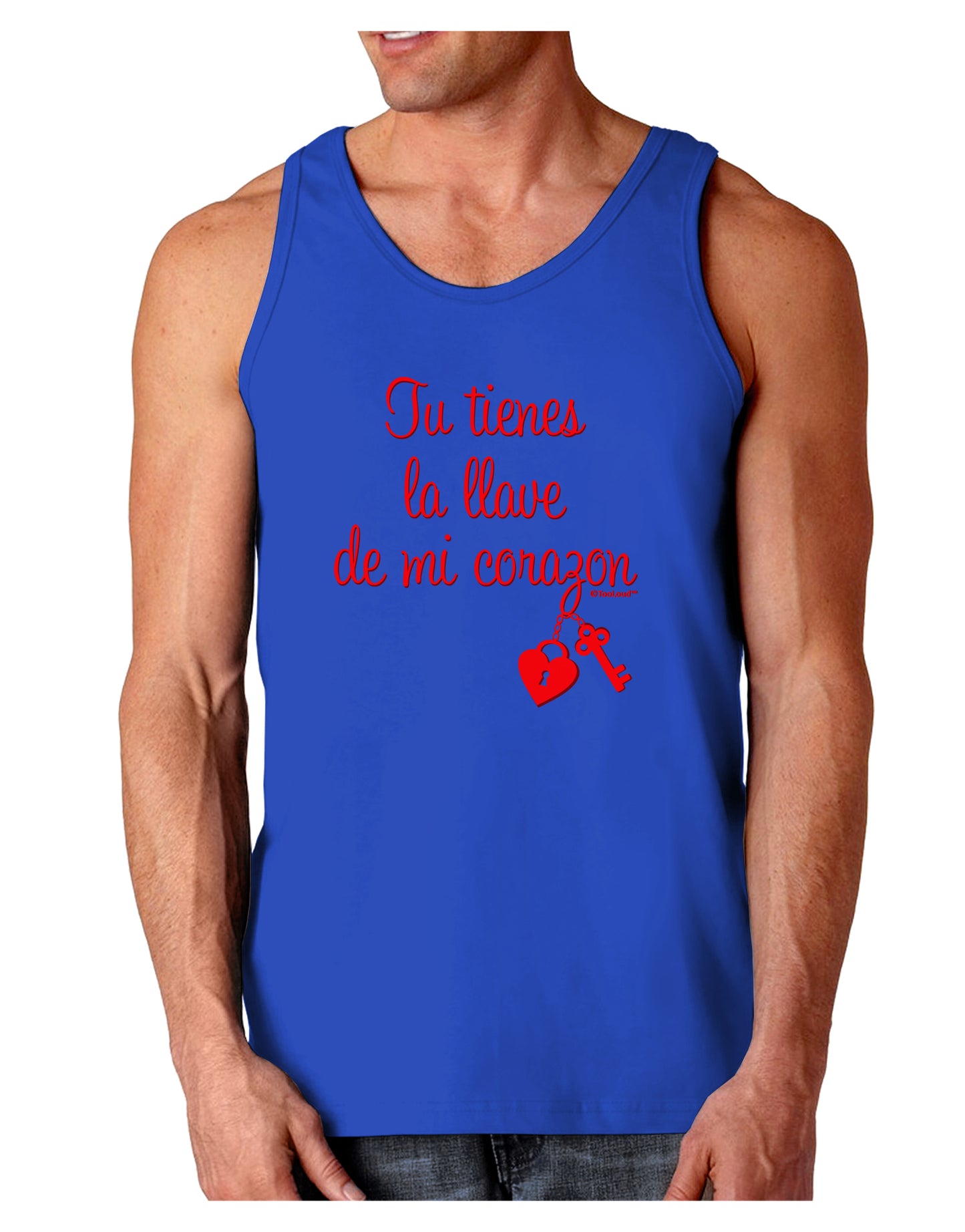 Tu Tienes La Llave De Mi Corazon Dark Loose Tank Top by TooLoud-Mens Loose Tank Top-TooLoud-Royal Blue-Small-Davson Sales