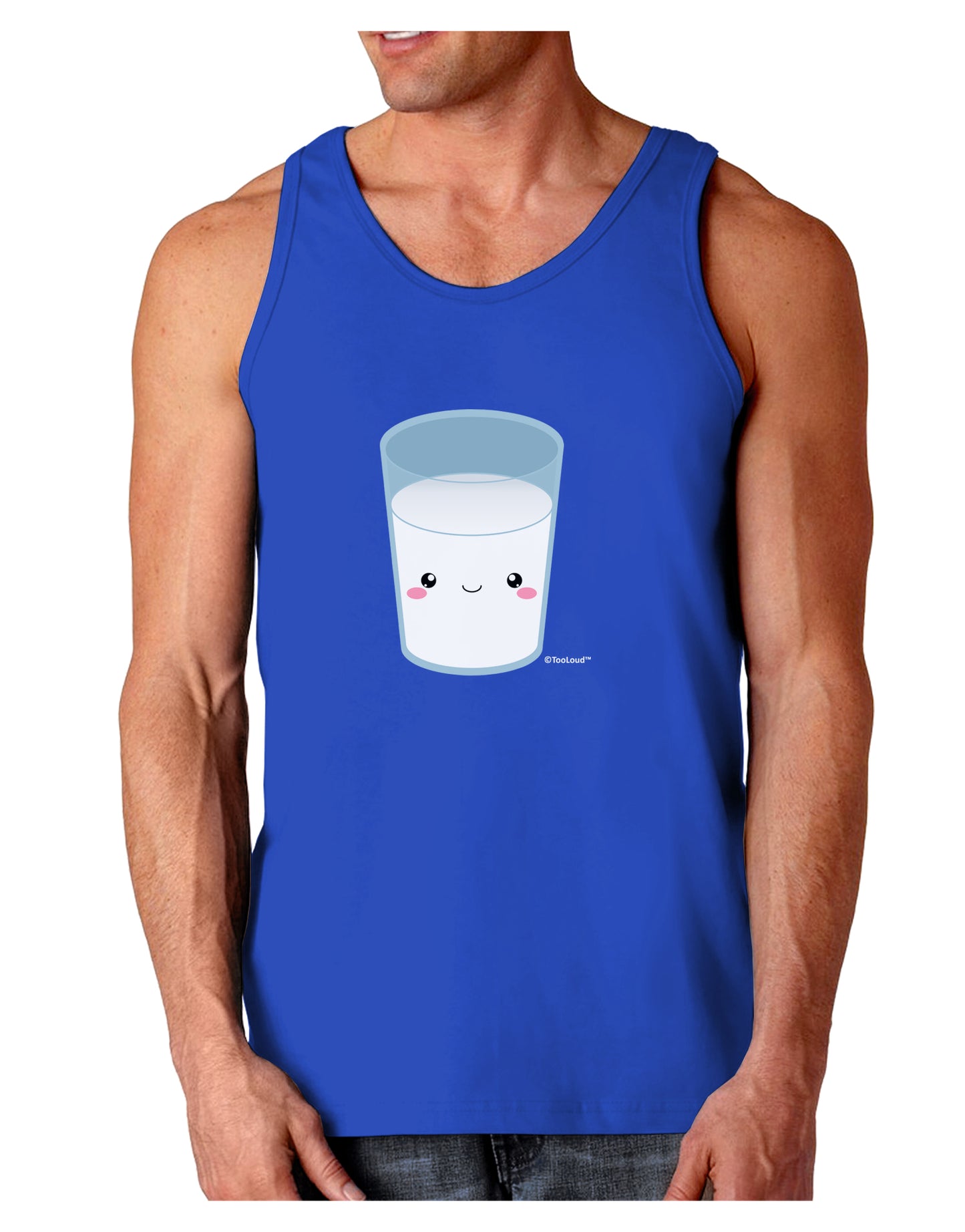 Cute Matching Milk and Cookie Design - Milk Dark Loose Tank Top by TooLoud-Mens Loose Tank Top-TooLoud-Royal Blue-Small-Davson Sales