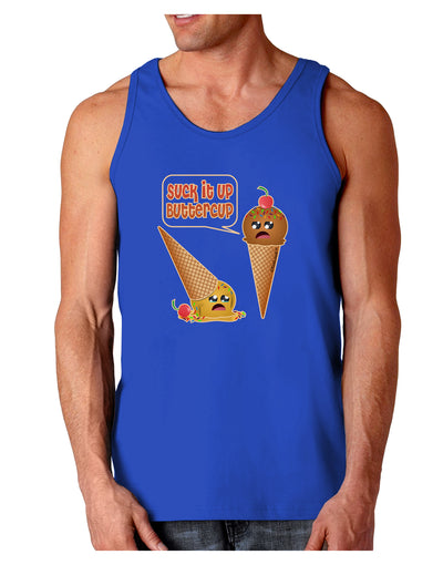 Suck It Up Buttercup Icecream Dark Loose Tank Top-Mens Loose Tank Top-TooLoud-Royal Blue-Small-Davson Sales