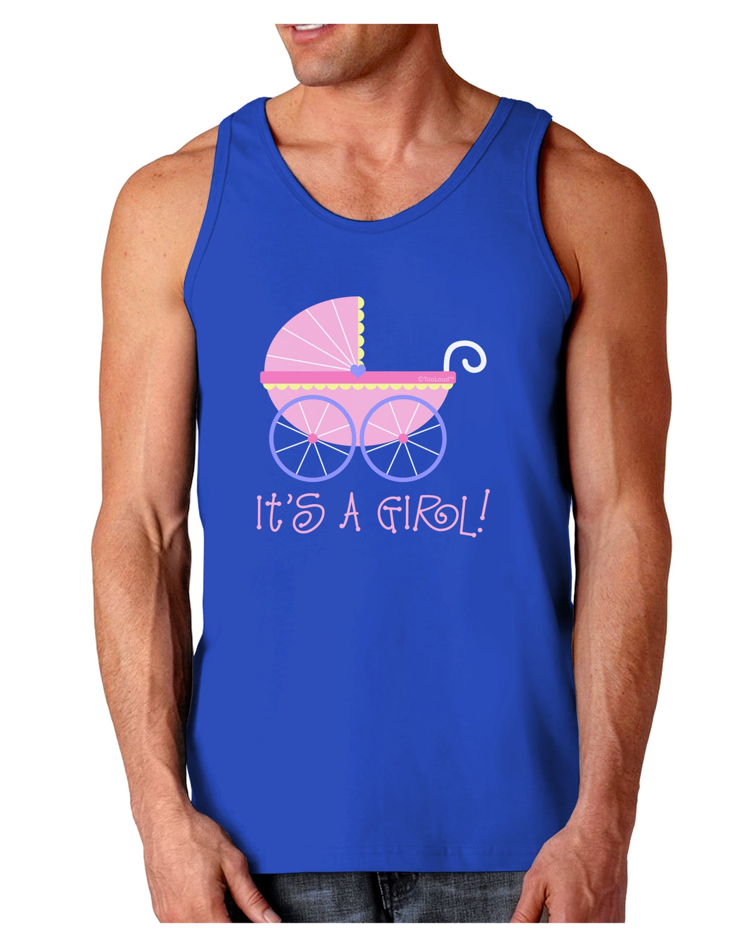 It's a Girl - Baby Carriage Dark Loose Tank Top-Mens Loose Tank Top-TooLoud-Royal Blue-Small-Davson Sales