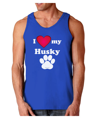 I Heart My Husky Dark Loose Tank Top by TooLoud-Mens Loose Tank Top-TooLoud-Royal Blue-Small-Davson Sales