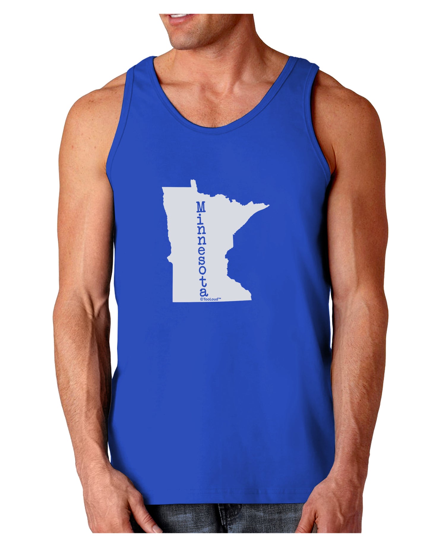 Minnesota - United States Shape Dark Loose Tank Top-Mens Loose Tank Top-TooLoud-Royal Blue-Small-Davson Sales