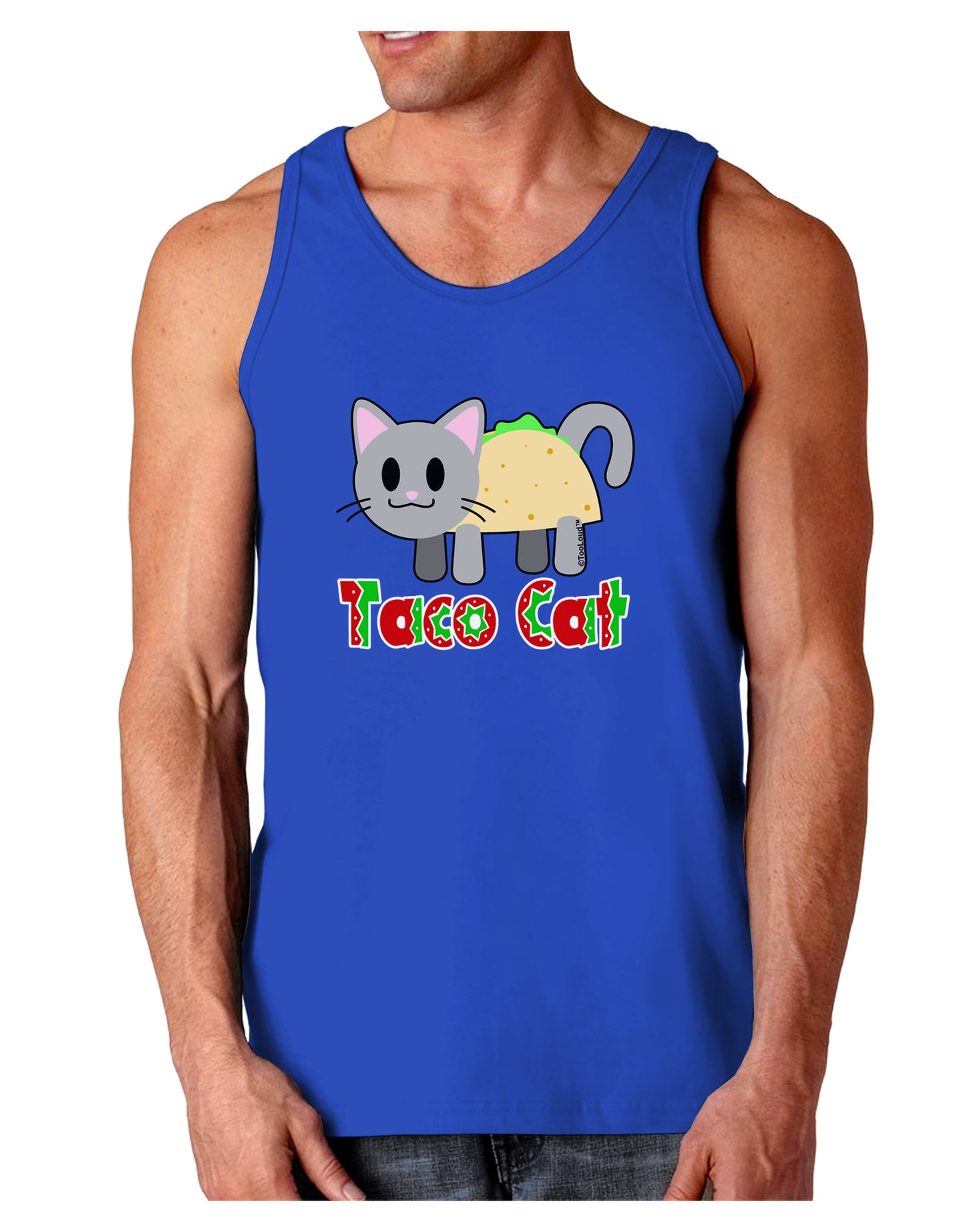 Cute Taco Cat Design Text Dark Loose Tank Top by TooLoud-Mens Loose Tank Top-TooLoud-Royal Blue-Small-Davson Sales