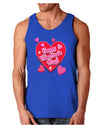 Happy Valentine's Day Romantic Hearts Dark Loose Tank Top-Mens Loose Tank Top-TooLoud-Royal Blue-Small-Davson Sales