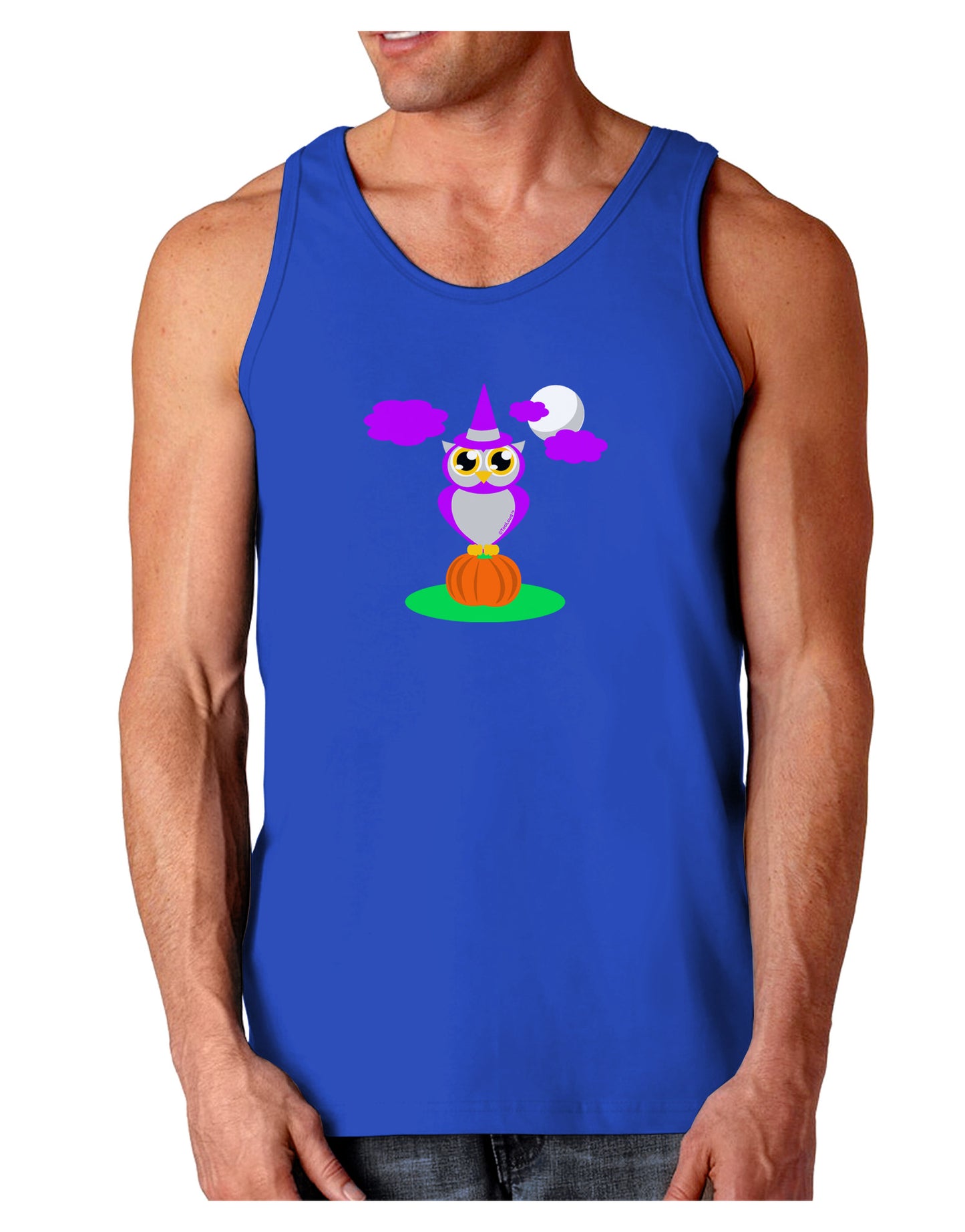 Owl Purple Dark Loose Tank Top-Mens Loose Tank Top-TooLoud-Royal Blue-Small-Davson Sales