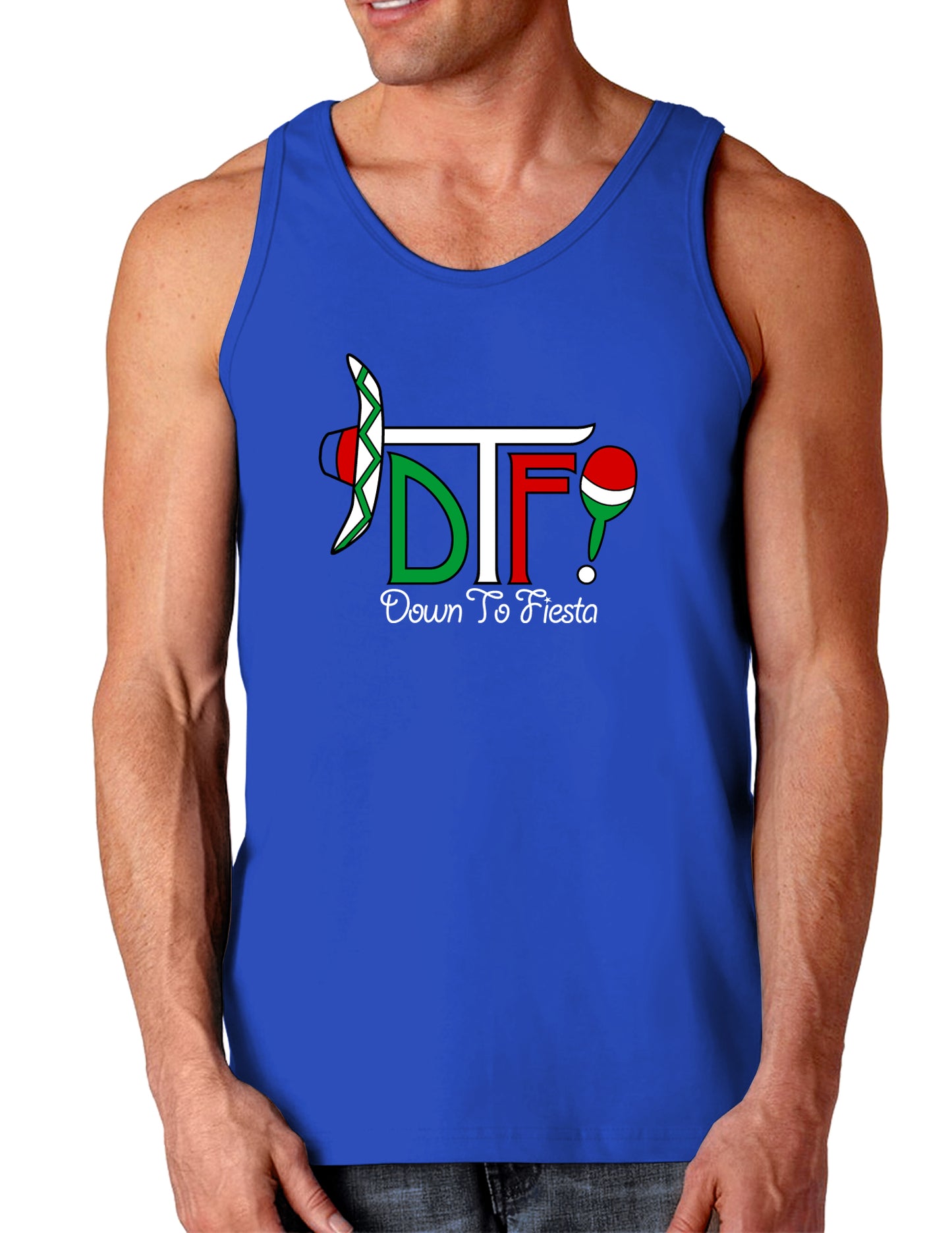 DTF Down To Fiesta Dark Loose Tank Top-Mens Loose Tank Top-TooLoud-Royal Blue-Small-Davson Sales