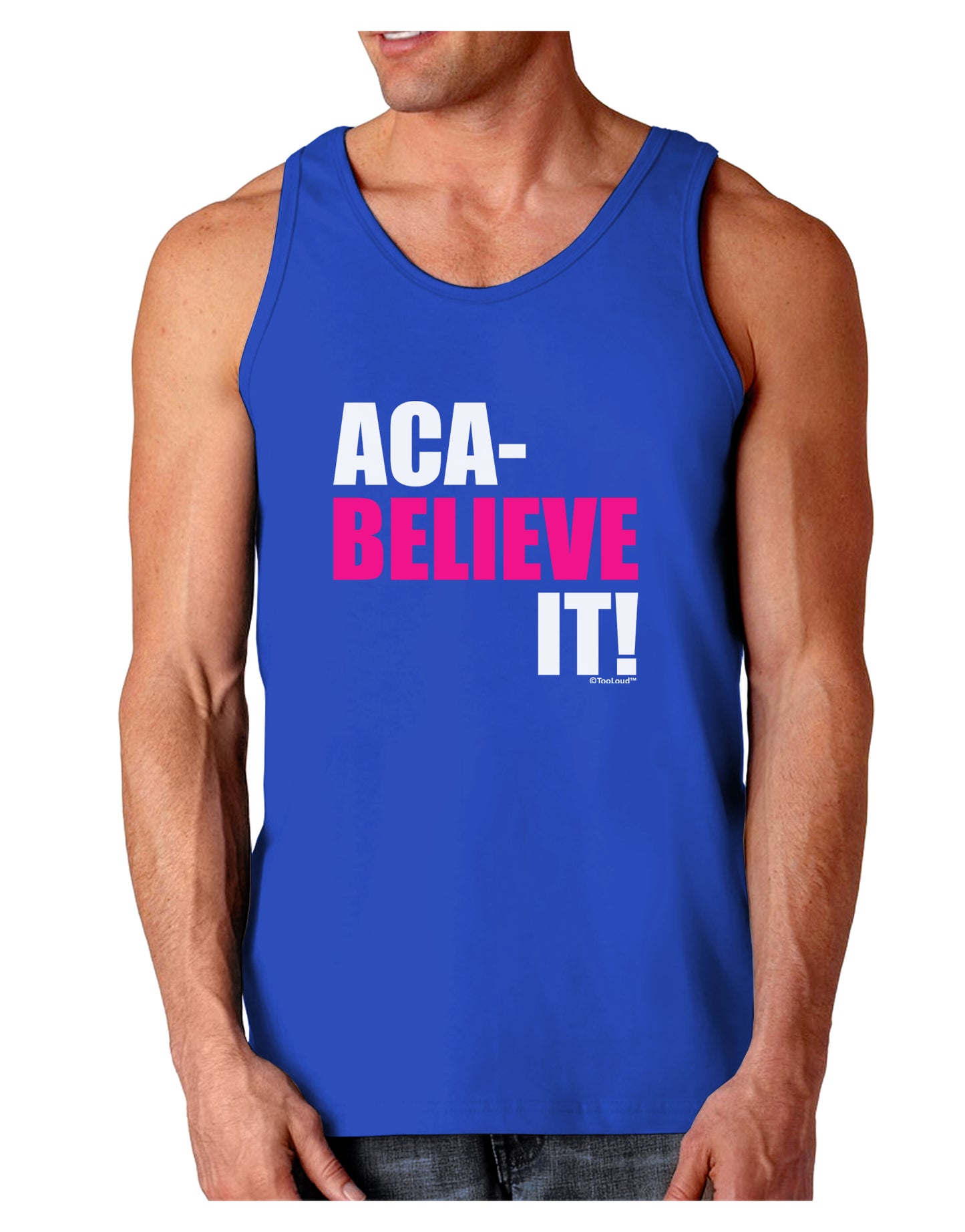 Aca Believe It Dark Loose Tank Top-Mens Loose Tank Top-TooLoud-Royal Blue-Small-Davson Sales