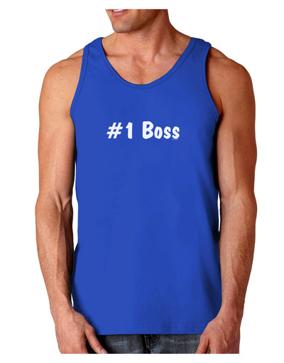 #1 Boss Text - Boss Day Dark Loose Tank Top-Mens Loose Tank Top-TooLoud-Royal Blue-Small-Davson Sales