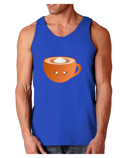 Cute Holiday Drink Pumpkin Spice Latte Dark Loose Tank Top-Mens Loose Tank Top-TooLoud-Royal Blue-Small-Davson Sales