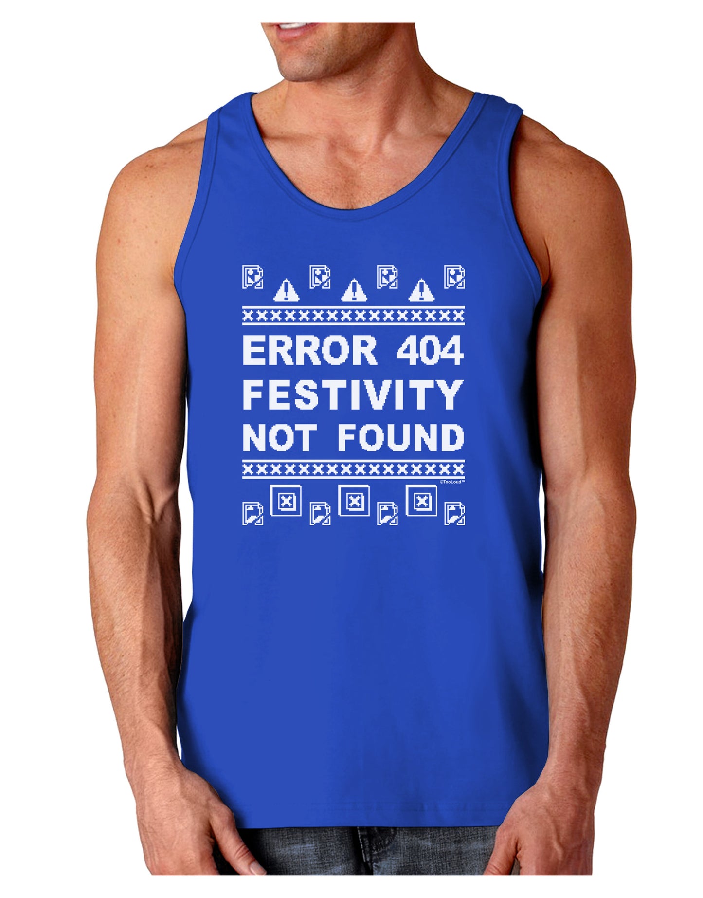 Error 404 Festivity Not Found Dark Loose Tank Top by-Mens Loose Tank Top-TooLoud-Royal Blue-Small-Davson Sales