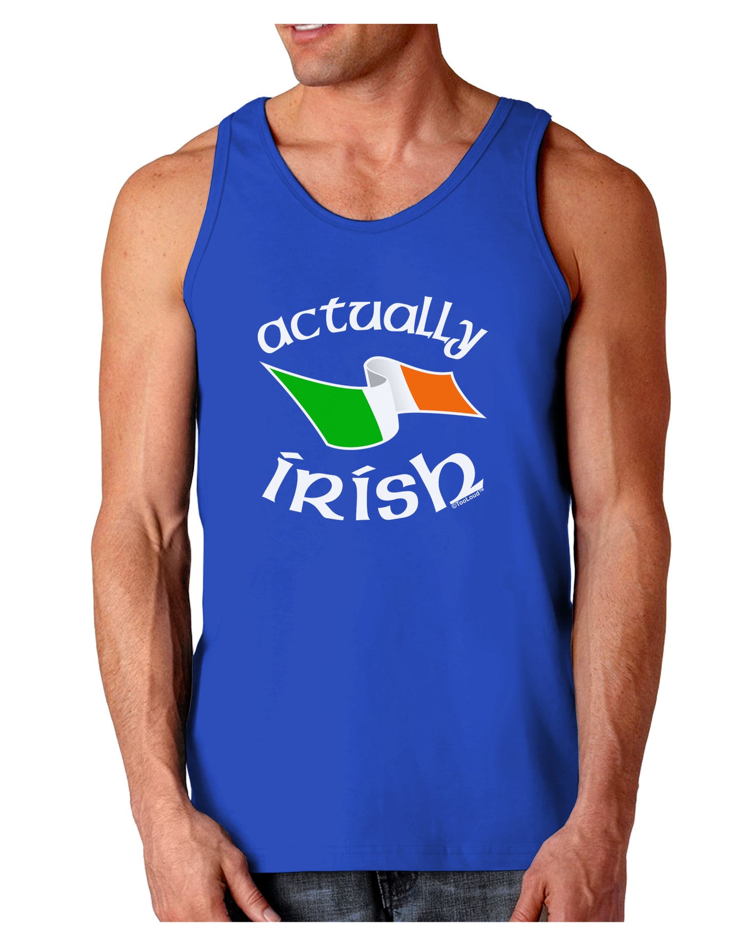 Actually Irish Dark Loose Tank Top-Mens Loose Tank Top-TooLoud-Royal Blue-Small-Davson Sales