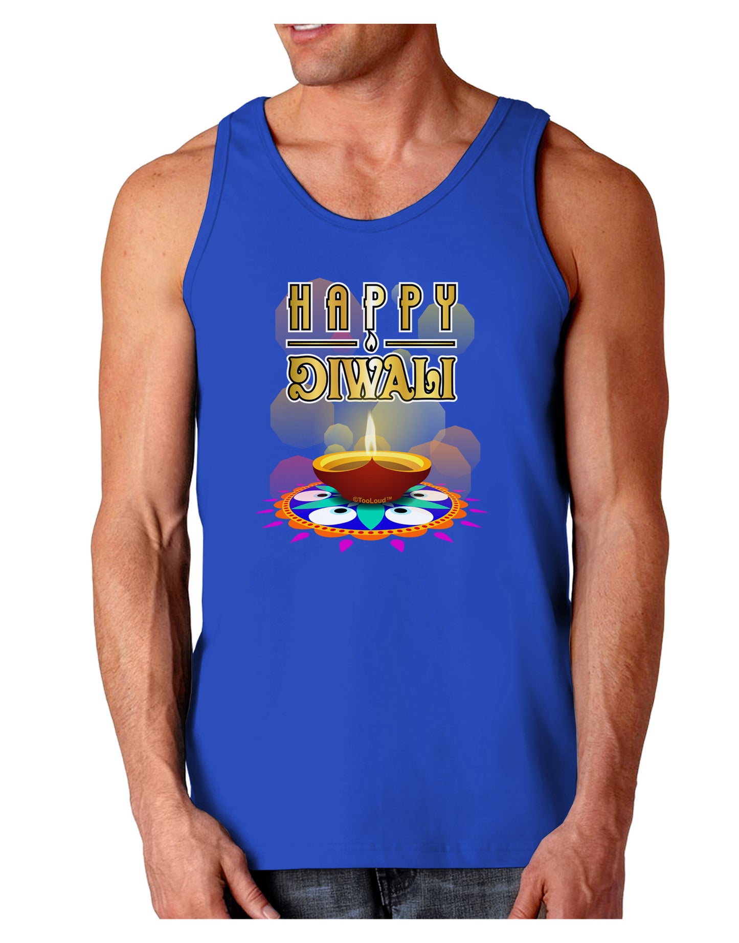 Happy Diwali - Rangoli and Diya Dark Loose Tank Top by-Mens Loose Tank Top-TooLoud-Royal Blue-Small-Davson Sales