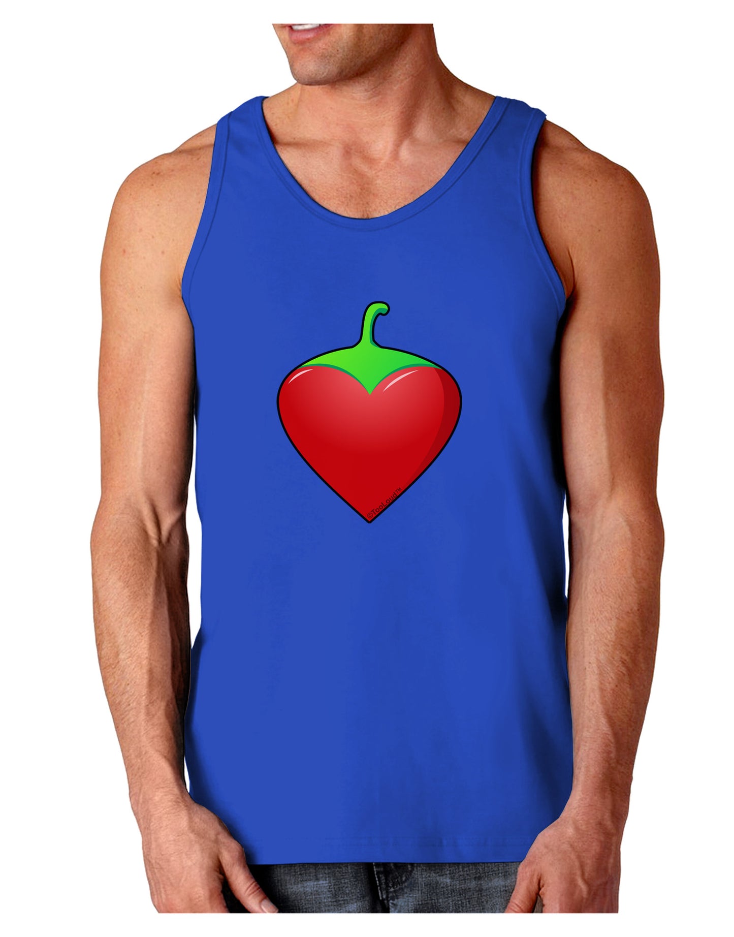 Chili Pepper Heart Dark Loose Tank Top-Mens Loose Tank Top-TooLoud-Royal Blue-Small-Davson Sales