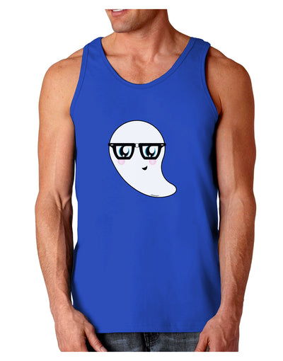 Cute Nerd Ghost Halloween Dark Loose Tank Top-Mens Loose Tank Top-TooLoud-Royal Blue-Small-Davson Sales