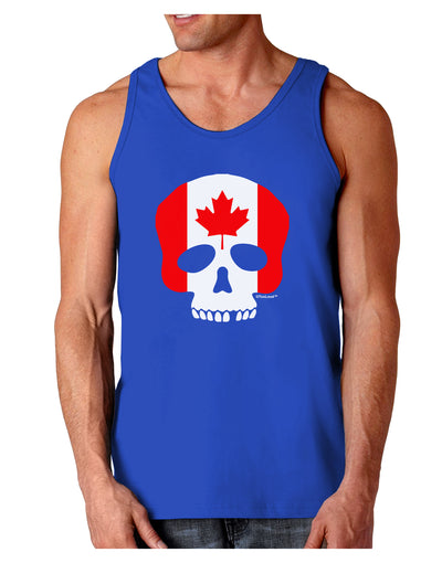 Skull Flag Canada Dark Loose Tank Top-Mens Loose Tank Top-TooLoud-Royal Blue-Small-Davson Sales