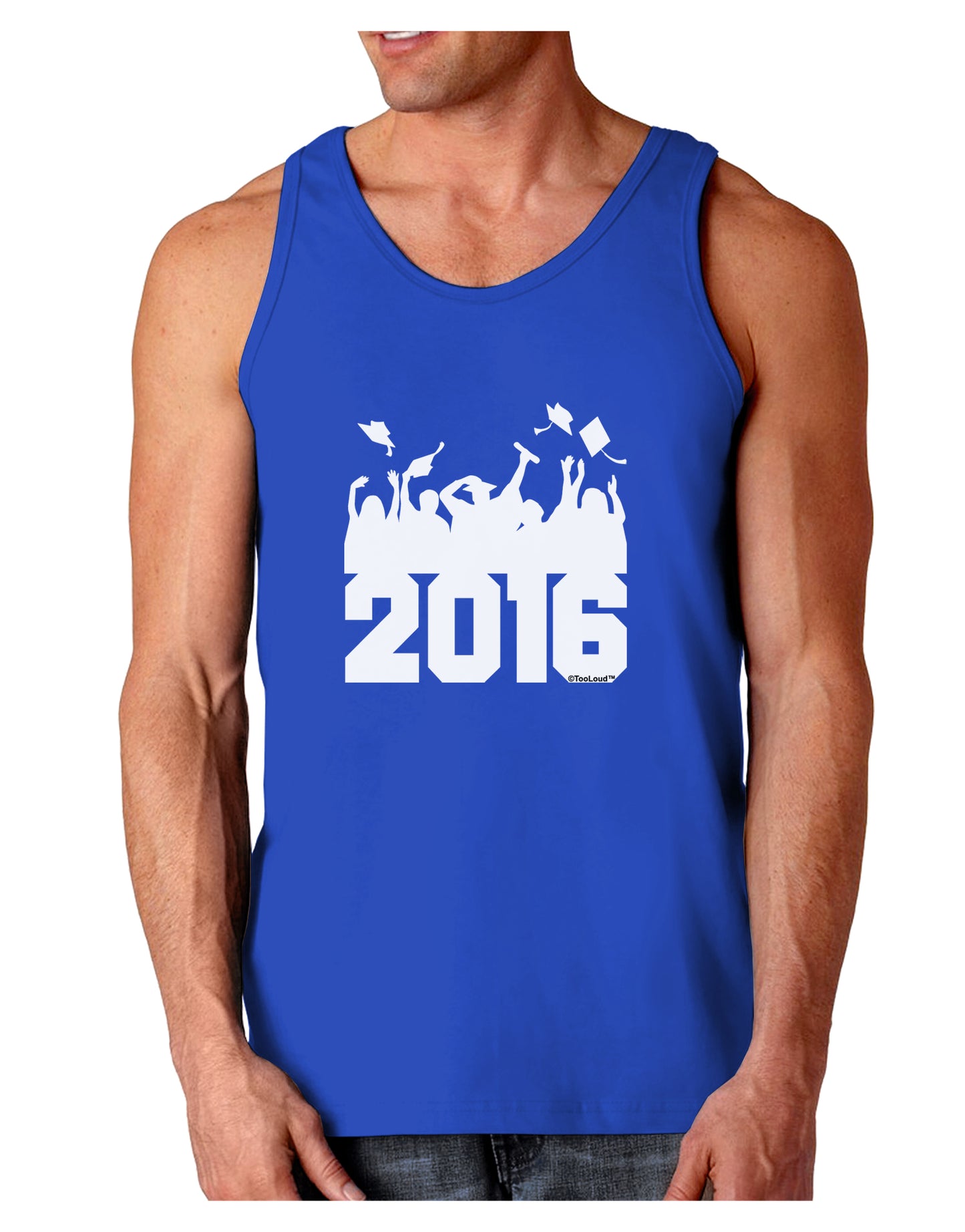 Current Year Graduation BnW Dark Loose Tank Top-Mens Loose Tank Top-TooLoud-Royal Blue-Small-Davson Sales