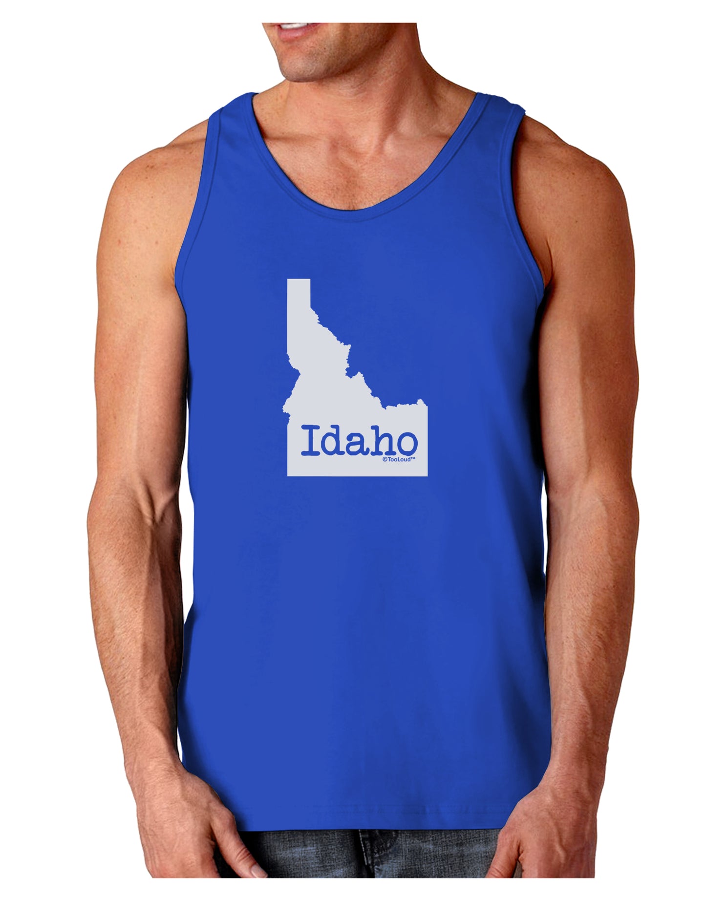 Idaho - United States Shape Dark Loose Tank Top by TooLoud-Mens Loose Tank Top-TooLoud-Royal Blue-Small-Davson Sales