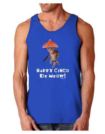 Cat with Pink Sombrero - Happy Cinco de Meow Dark Loose Tank Top by TooLoud-Mens Loose Tank Top-TooLoud-Royal Blue-Small-Davson Sales