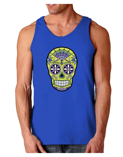 Version 7 Poison Day of the Dead Calavera Dark Loose Tank Top-Mens Loose Tank Top-TooLoud-Royal Blue-Small-Davson Sales