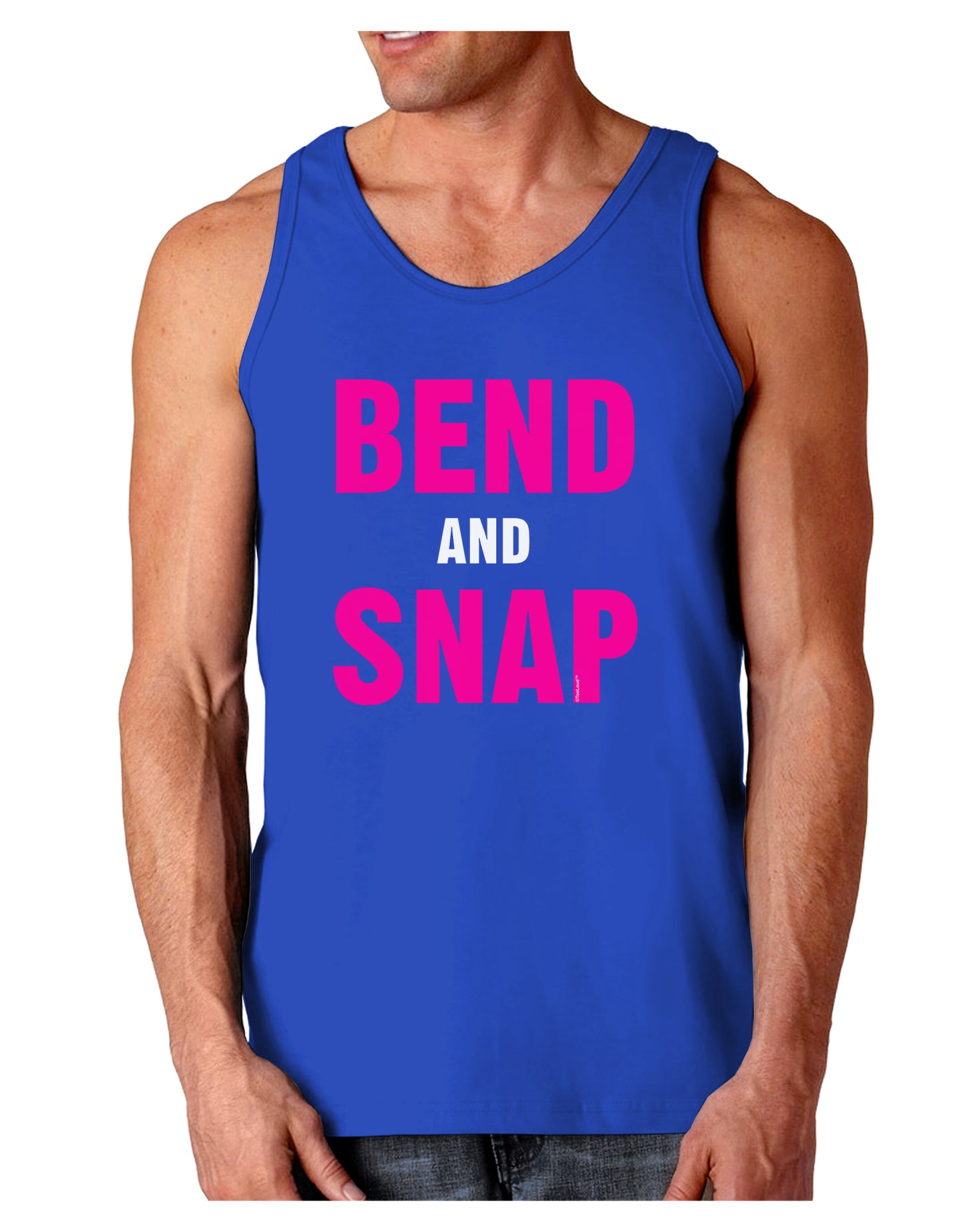 Bend and Snap Pink Text Dark Loose Tank Top-Mens Loose Tank Top-TooLoud-Royal Blue-Small-Davson Sales
