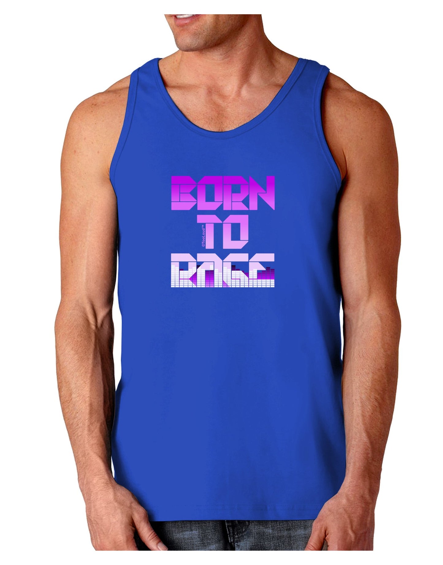 Born To Rage Purple Dark Loose Tank Top-Mens Loose Tank Top-TooLoud-Royal Blue-XX-Large-Davson Sales