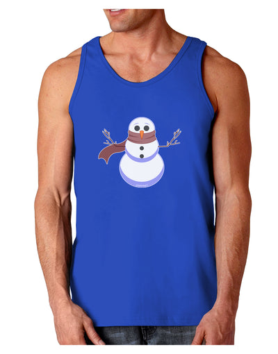 Snowman with Scarf Design Dark Loose Tank Top-Mens Loose Tank Top-TooLoud-Royal Blue-Small-Davson Sales