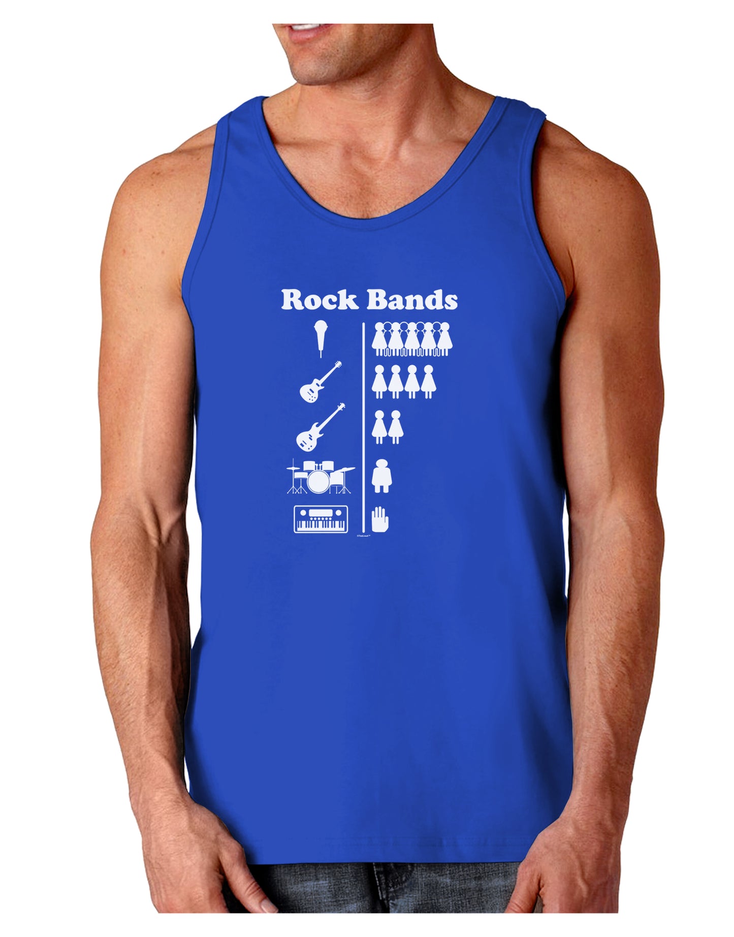 Rock Band Pictograph Dark Loose Tank Top-Mens Loose Tank Top-TooLoud-Royal Blue-Small-Davson Sales