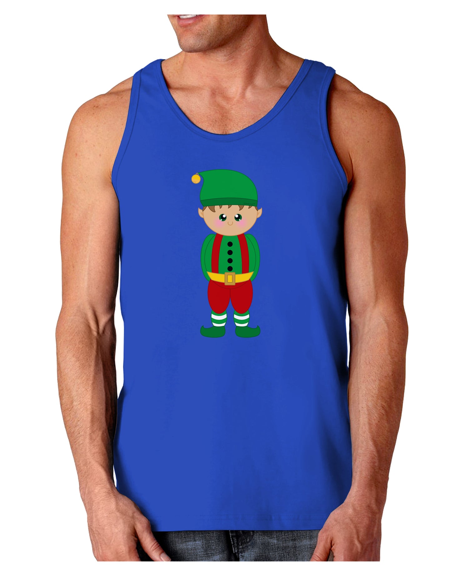 Cute Christmas Elf Boy Dark Loose Tank Top-Mens Loose Tank Top-TooLoud-Royal Blue-Small-Davson Sales