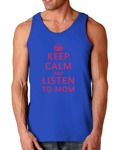 Keep Calm and Listen To Mom Dark Loose Tank Top-Mens Loose Tank Top-TooLoud-Royal Blue-Small-Davson Sales