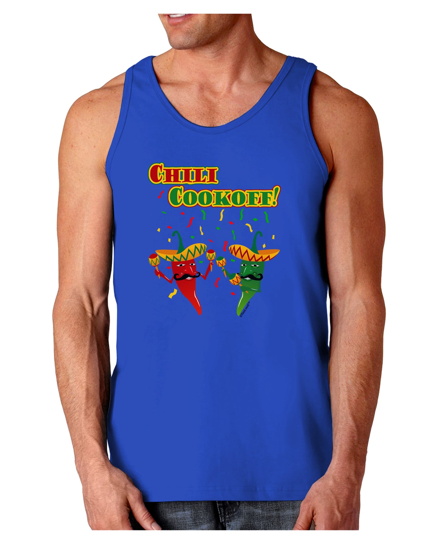 Chili Cookoff! Chile Peppers Dark Loose Tank Top-Mens Loose Tank Top-TooLoud-Royal Blue-Small-Davson Sales