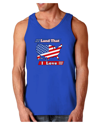 Land That I Love USA Dark Loose Tank Top-Mens Loose Tank Top-TooLoud-Royal Blue-Small-Davson Sales