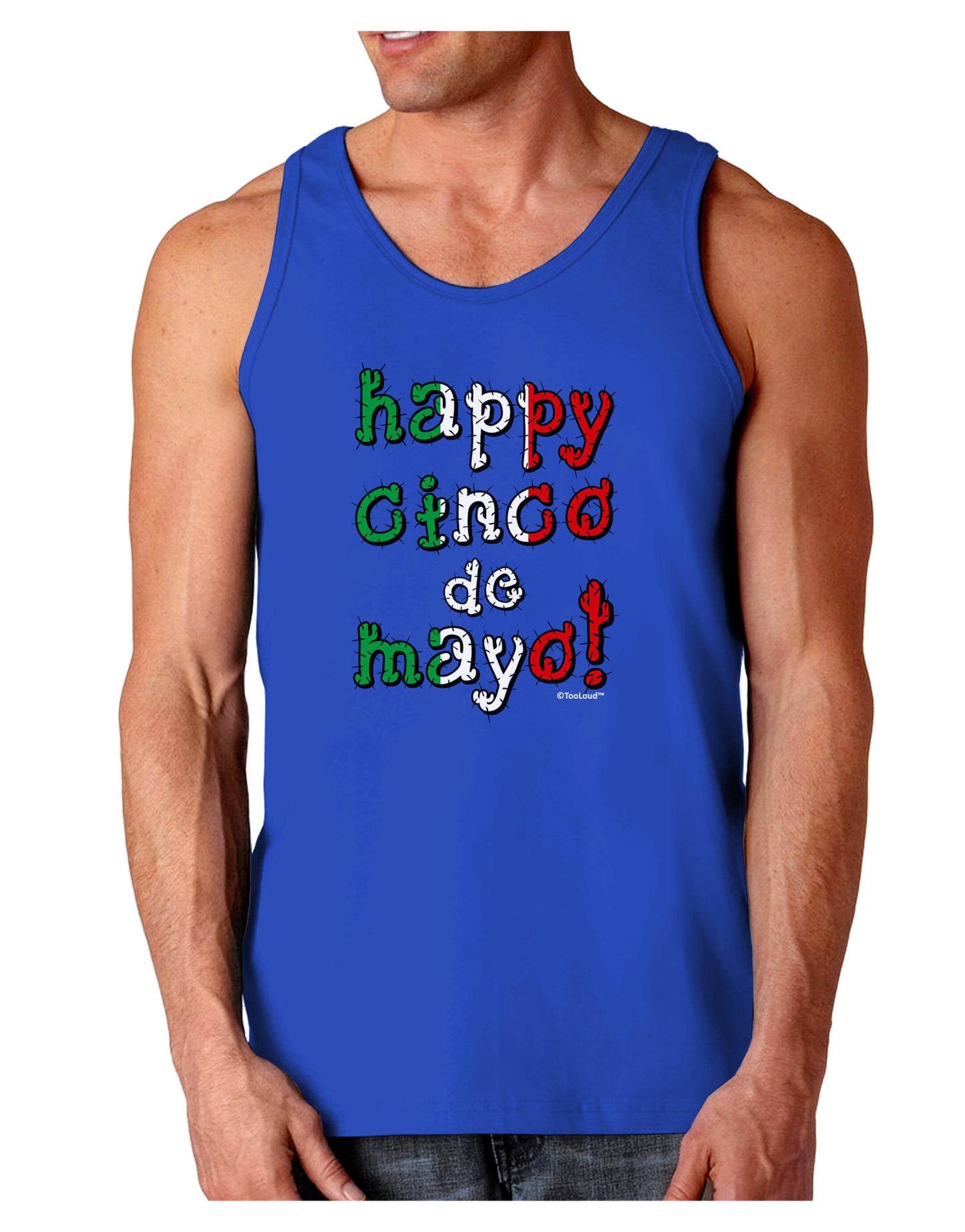 Happy Cinco de Mayo - Cactus Design Dark Loose Tank Top by TooLoud-Mens Loose Tank Top-TooLoud-Royal Blue-Small-Davson Sales