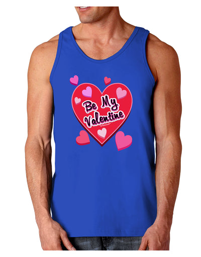 Be My Valentine Romantic Hearts Dark Loose Tank Top-Mens Loose Tank Top-TooLoud-Royal Blue-Small-Davson Sales