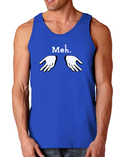 Meh with Hands Dark Loose Tank Top-Mens Loose Tank Top-TooLoud-Royal Blue-Small-Davson Sales