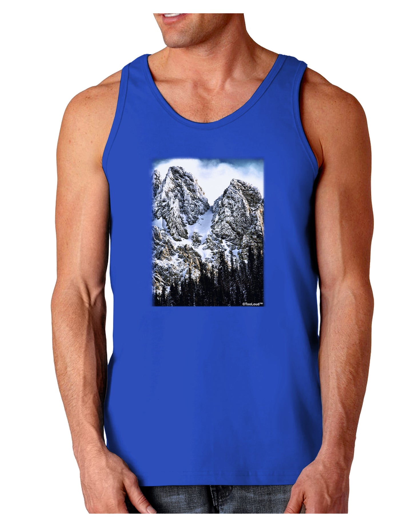 Mountain Landscape 2 Dark Loose Tank Top-Mens Loose Tank Top-TooLoud-Royal Blue-Small-Davson Sales