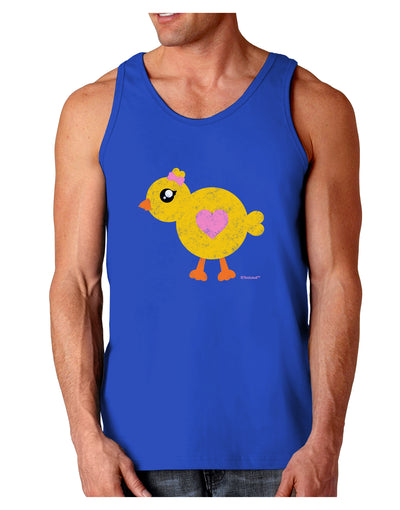 Cute Chick with Bow - Crayon Style Drawing Dark Loose Tank Top by TooLoud-Mens Loose Tank Top-TooLoud-Royal Blue-Small-Davson Sales