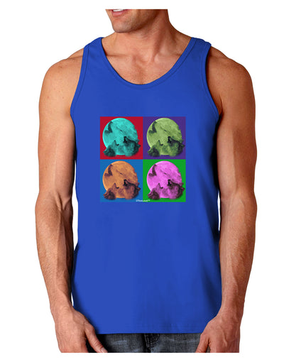 Three Wolves Howling - Pop-Art #1 Dark Loose Tank Top by TooLoud-Mens Loose Tank Top-TooLoud-Royal Blue-Small-Davson Sales