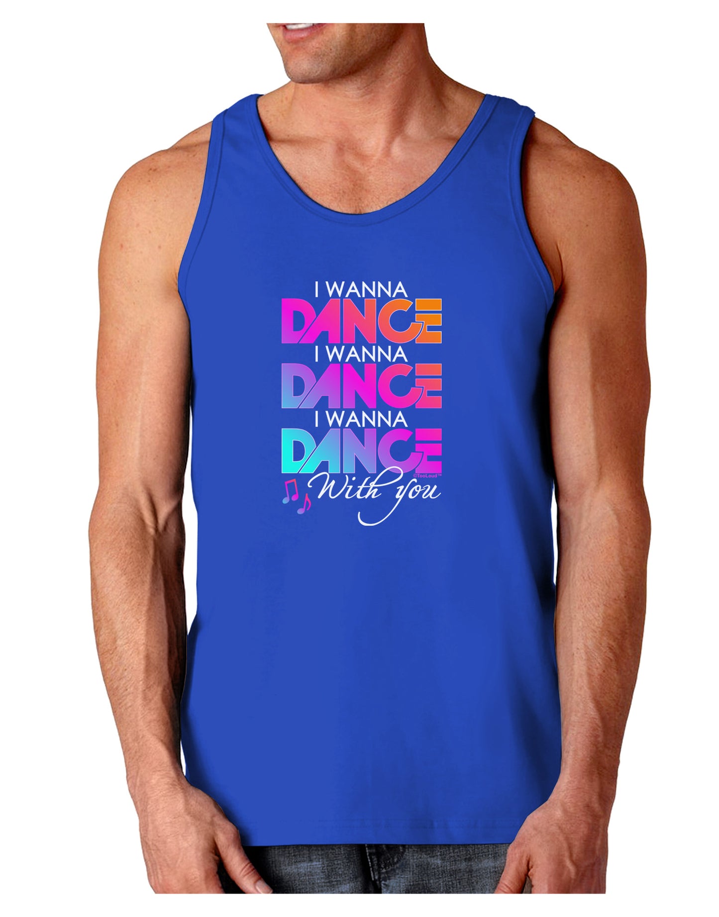 I Wanna Dance With You Dark Loose Tank Top-Mens Loose Tank Top-TooLoud-Royal Blue-Small-Davson Sales