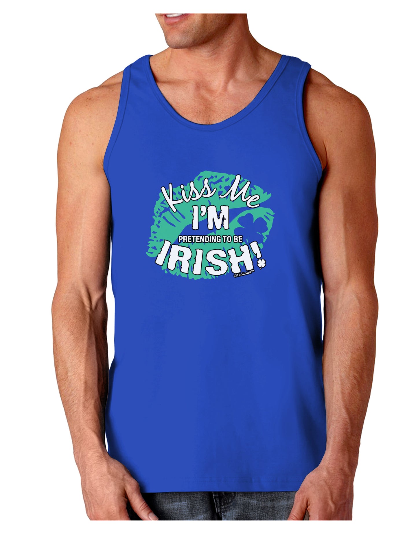 I'm Pretending To Be Irish Dark Loose Tank Top-Mens Loose Tank Top-TooLoud-Royal Blue-Small-Davson Sales