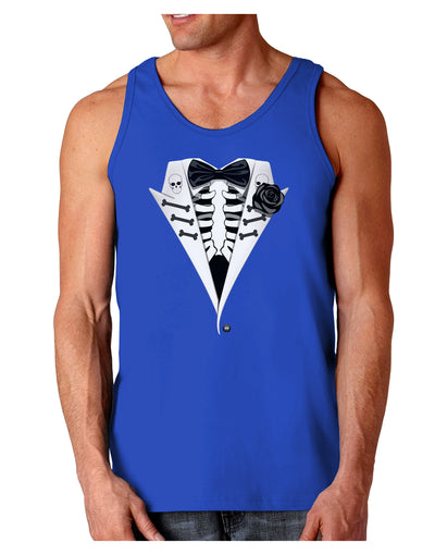 Skeleton Tuxedo Halloween Dark Loose Tank Top-Mens Loose Tank Top-TooLoud-Royal Blue-Small-Davson Sales