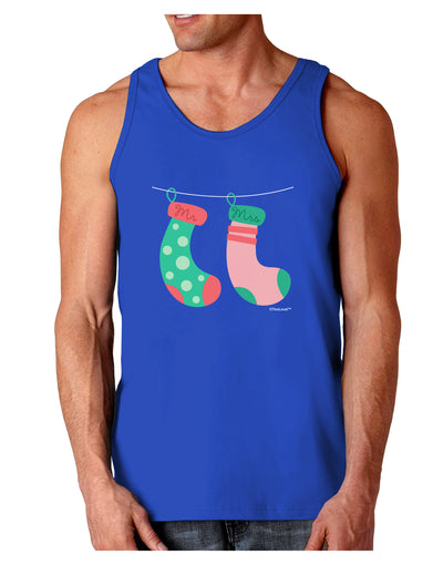 Cute Mr and Mrs Christmas Couple Stockings Dark Loose Tank Top by TooLoud-Mens Loose Tank Top-TooLoud-Royal Blue-Small-Davson Sales