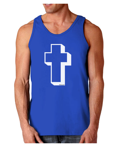 Simple Cross Design Black Dark Loose Tank Top by TooLoud-Mens Loose Tank Top-TooLoud-Royal Blue-Small-Davson Sales