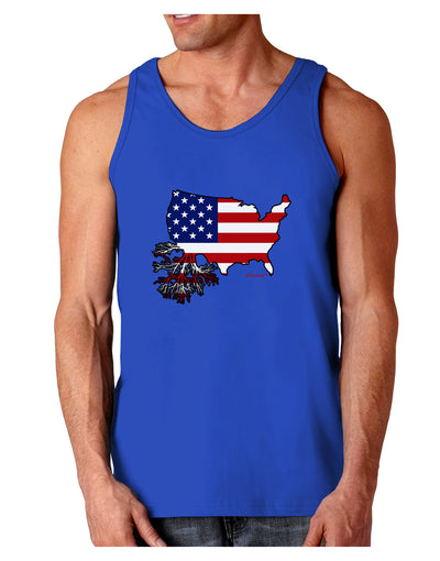 American Roots Design - American Flag Dark Loose Tank Top by TooLoud-Mens Loose Tank Top-TooLoud-Royal Blue-Small-Davson Sales