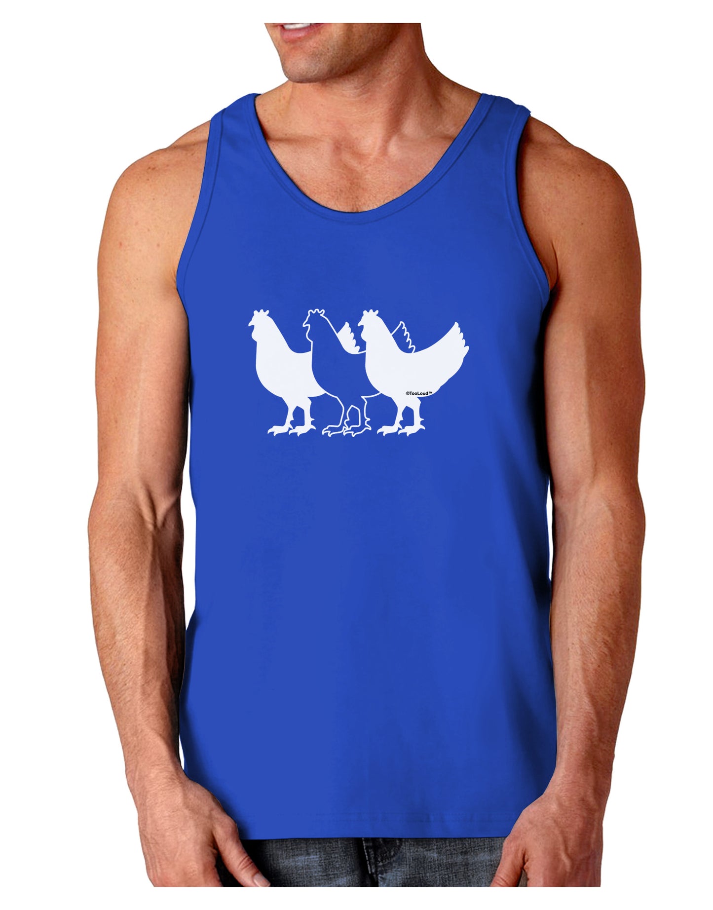 Three French Hens Dark Loose Tank Top-Mens Loose Tank Top-TooLoud-Royal Blue-Small-Davson Sales
