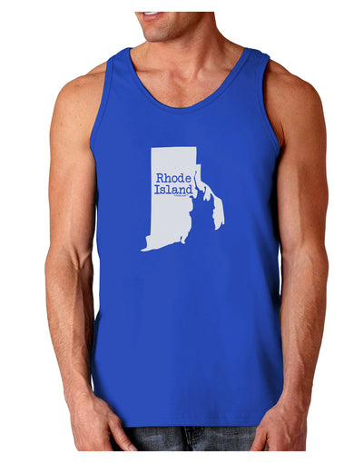 Rhode Island - United States Shape Dark Loose Tank Top by TooLoud-Mens Loose Tank Top-TooLoud-Royal Blue-Small-Davson Sales